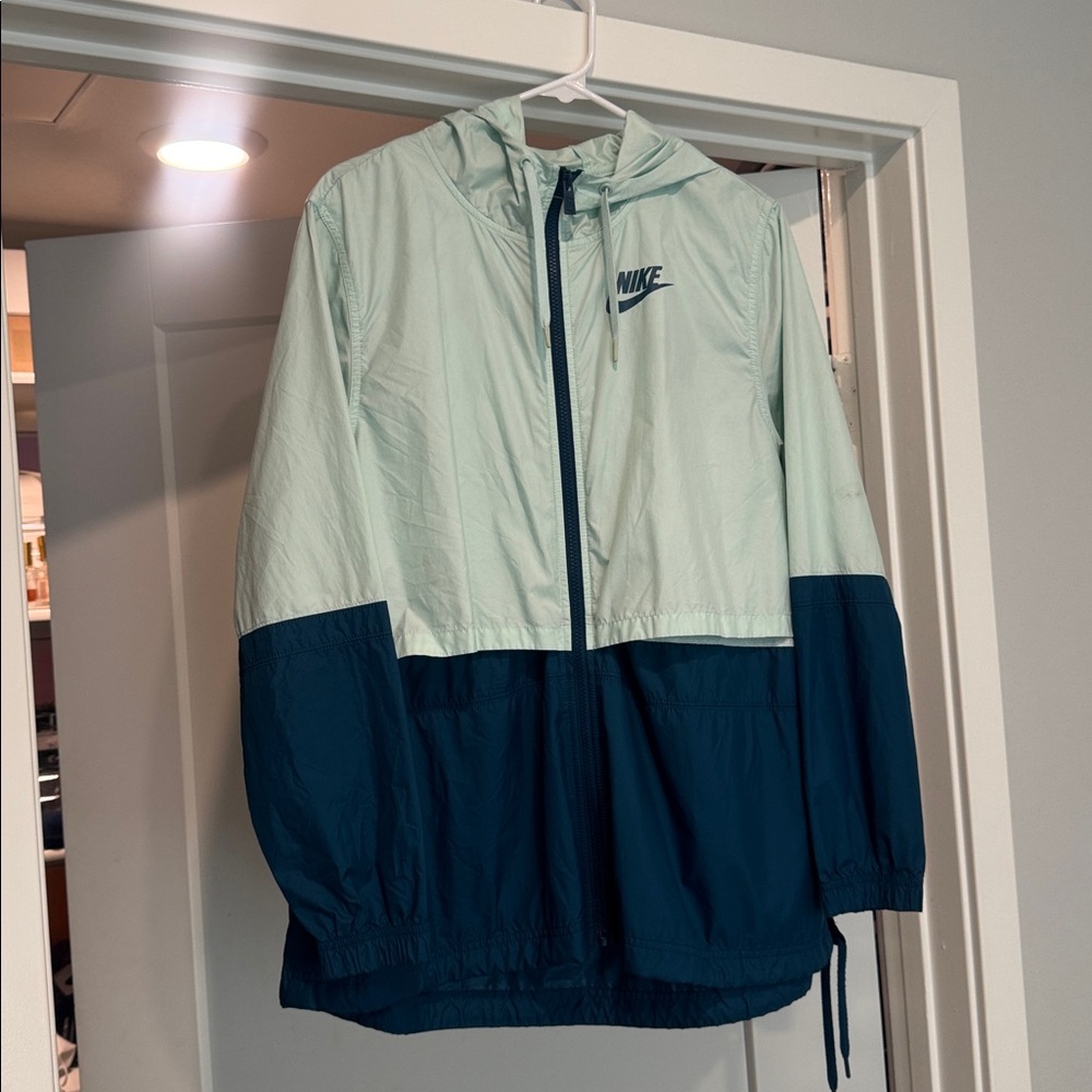Nike Mint and Navy Hooded windbreaker